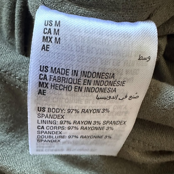 BAR III  Women’s Medium Olive Green ruched bodycon Midi Dress - Picture 11 of 11